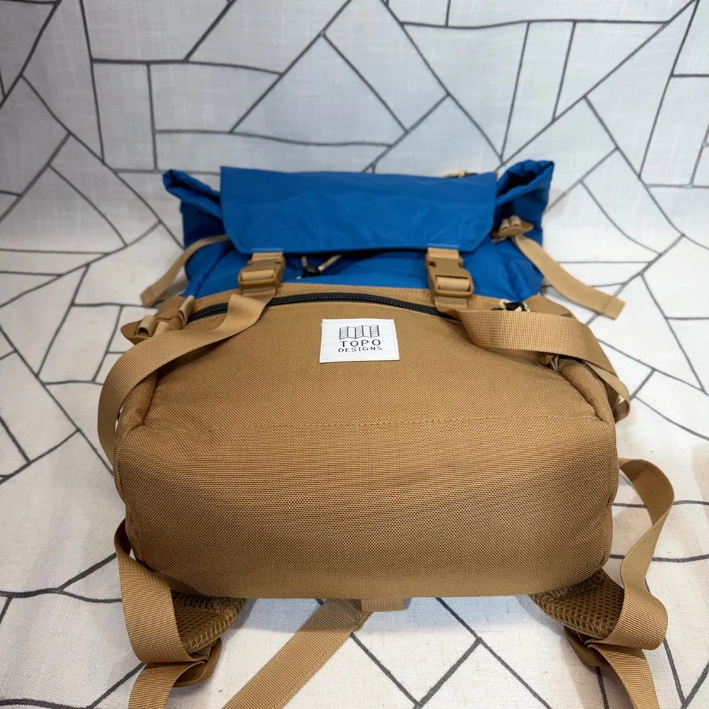 Topo Designs Rover Pack Classic OS Blue Tan Outdoor Laptop Backpack